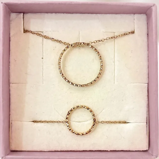 Nao de Paris Cercle d'Or coffret collier bracelet doré