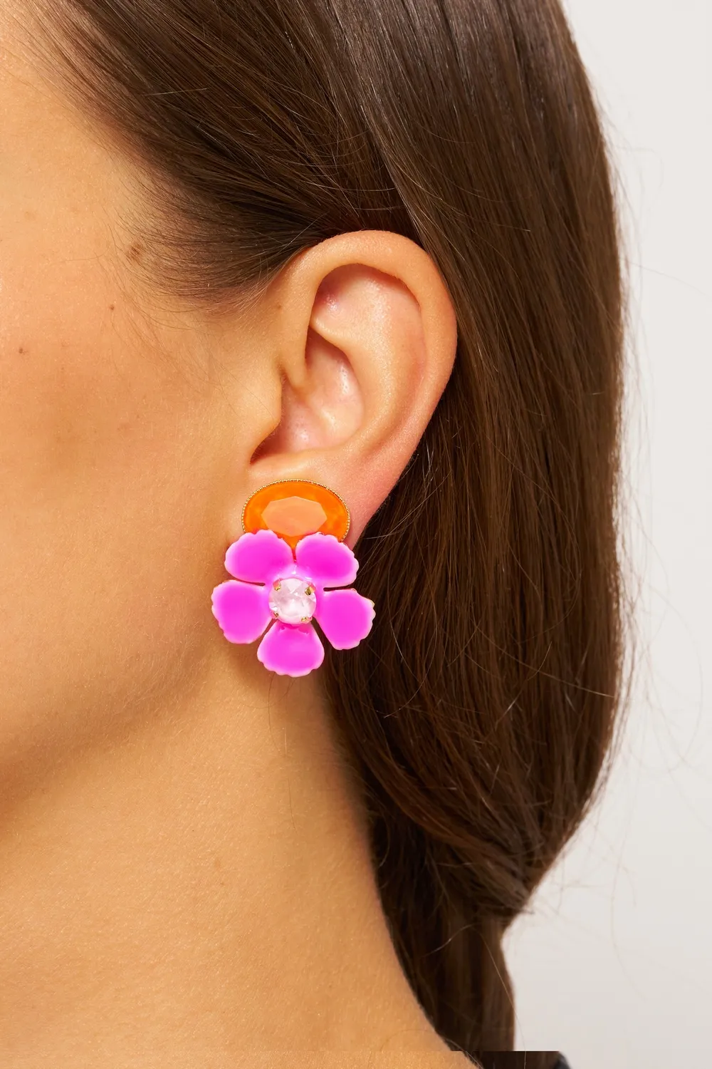 Philippe Ferrandis Ischia boucles clips émail blanc