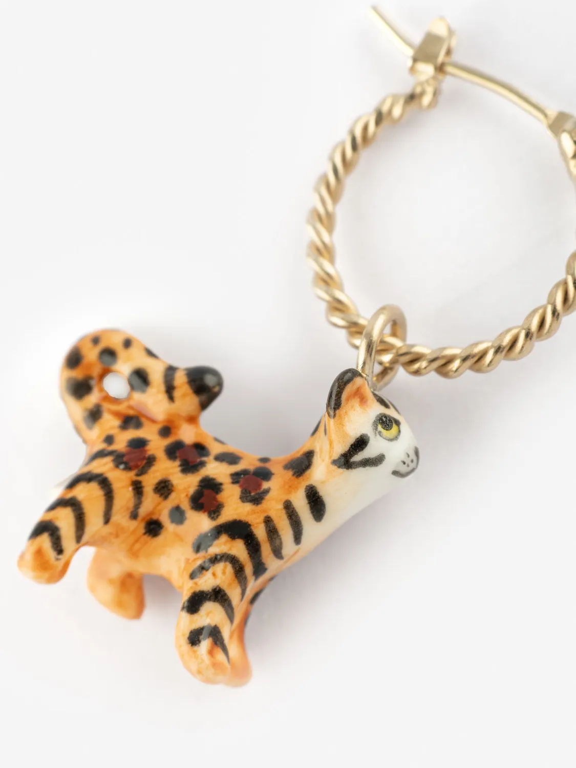 Nach Bijoux Bengal mini créole chat porcelaine à l'unité