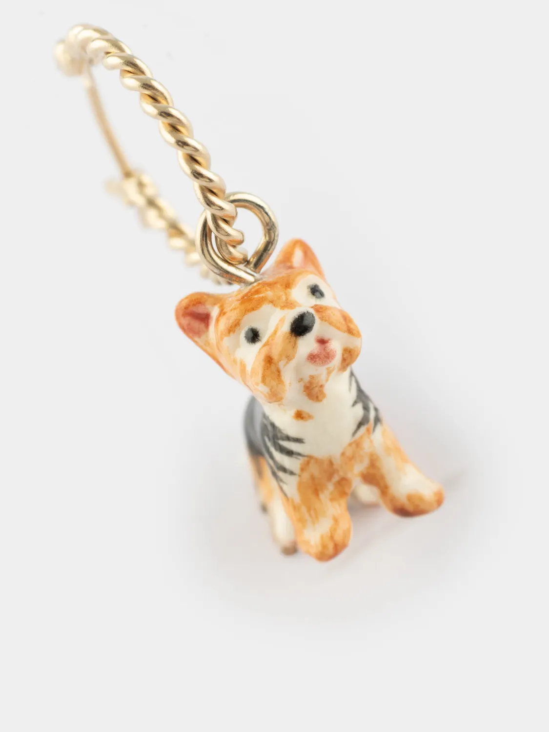 Nach Bijoux Mini créole chien Yorkshire boucle d'oreille