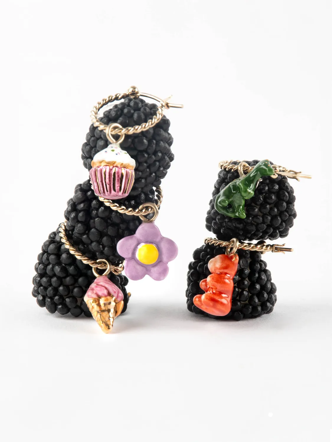 Nach Bijoux cupcake mini créole boucles d'oreilles porcelaine rose