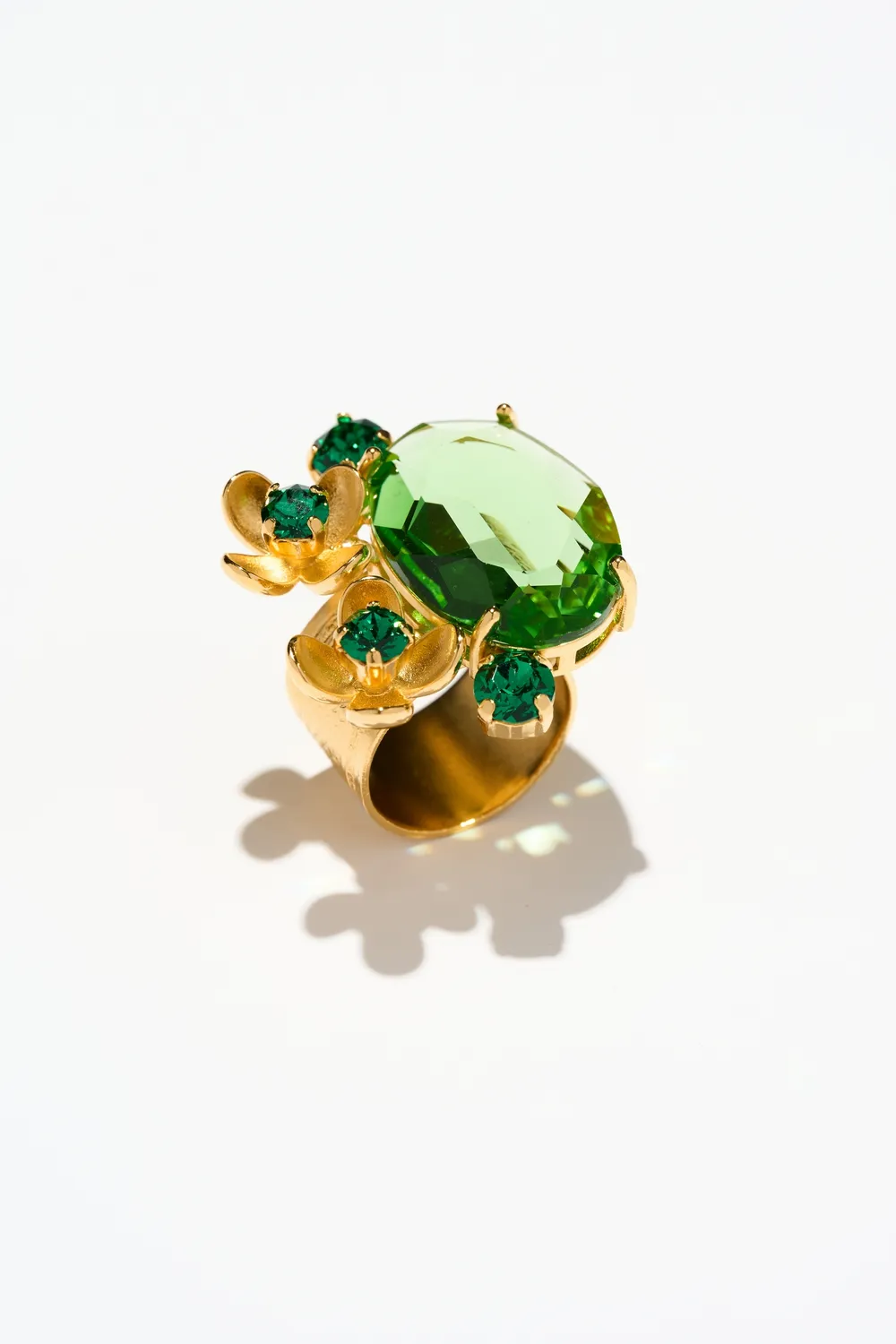 Philippe Ferrandis Eugénie bague ajustable dorée cristaux