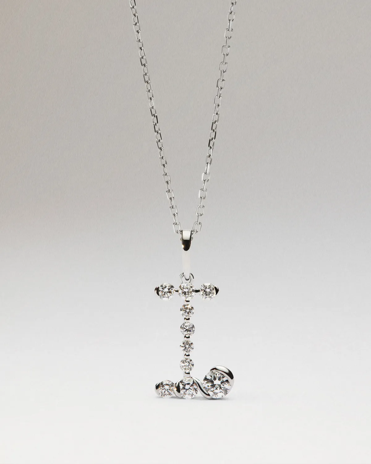 PDPAOLA Diamond Initials pendentif initiale I or blanc diamants