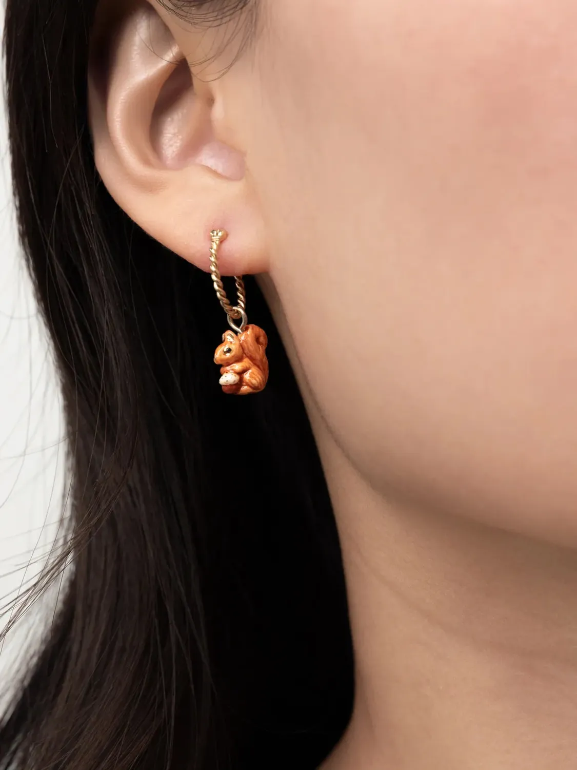 Nach Bijoux Mini créole écureuil boucle d'oreille à l'unité
