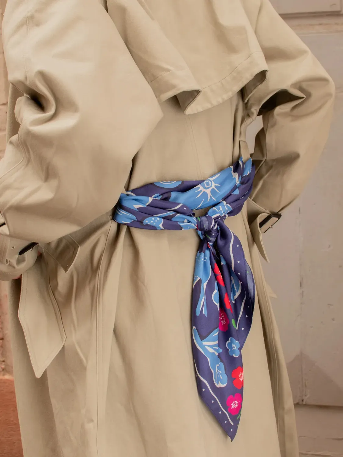 Nach Bijoux Sous Bois foulard satin soie 90x90 cm
