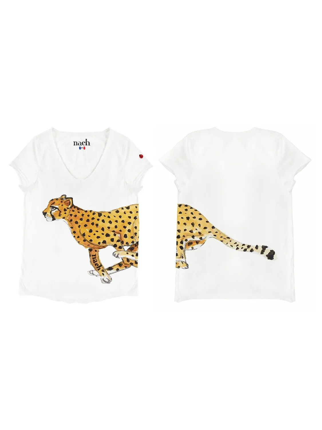 Nach Victor T-shirt guépard blanc S-XL