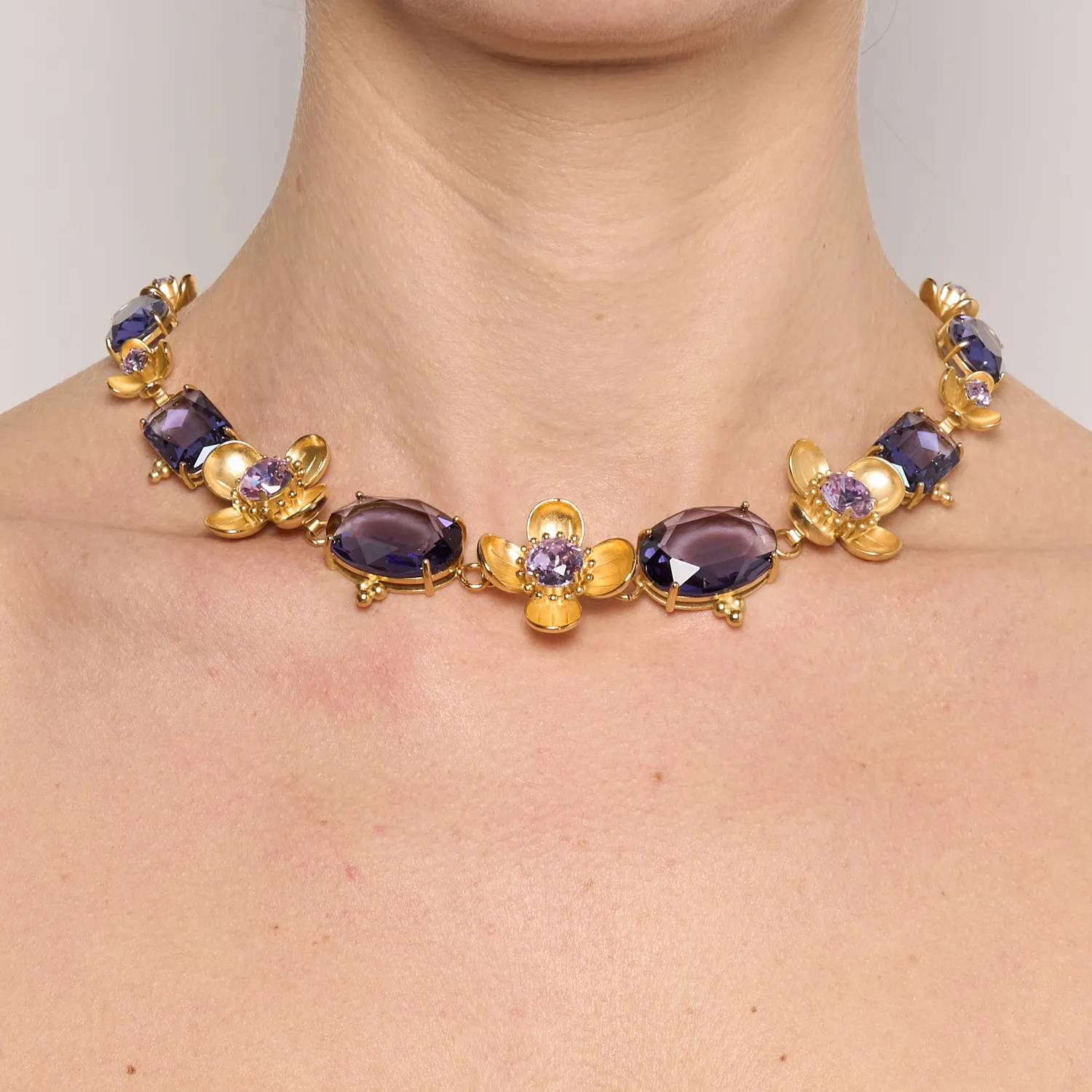 Philippe Ferrandis Eugenie collier violet 40 cm