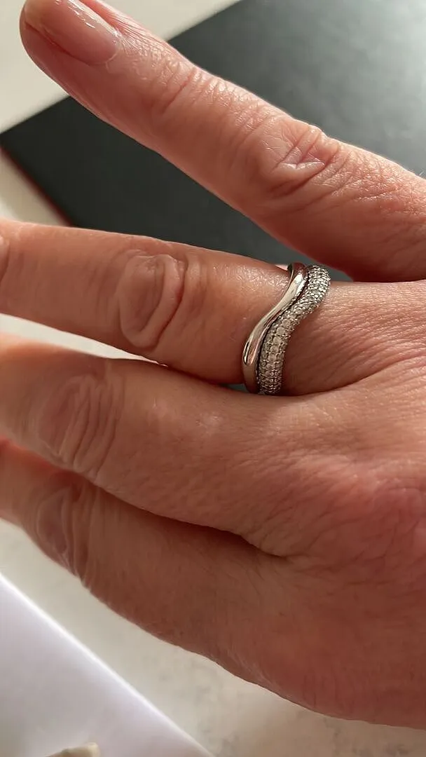 Astrid & Miyu Wave bague argent rhodié vague