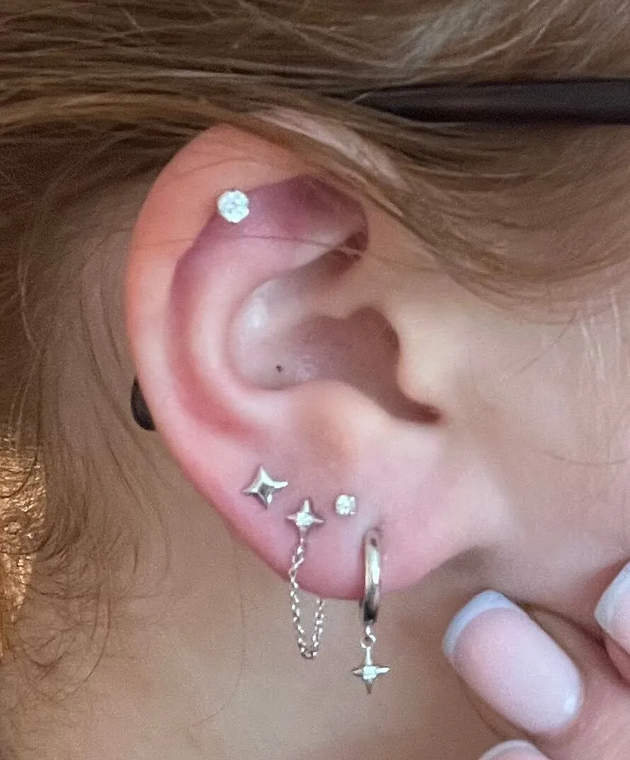 Astrid & Miyu Cosmic Star Chain puces argent étoile