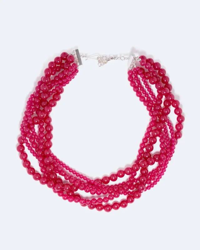 Completedworks Tangled Web collier perles calcédoine argent