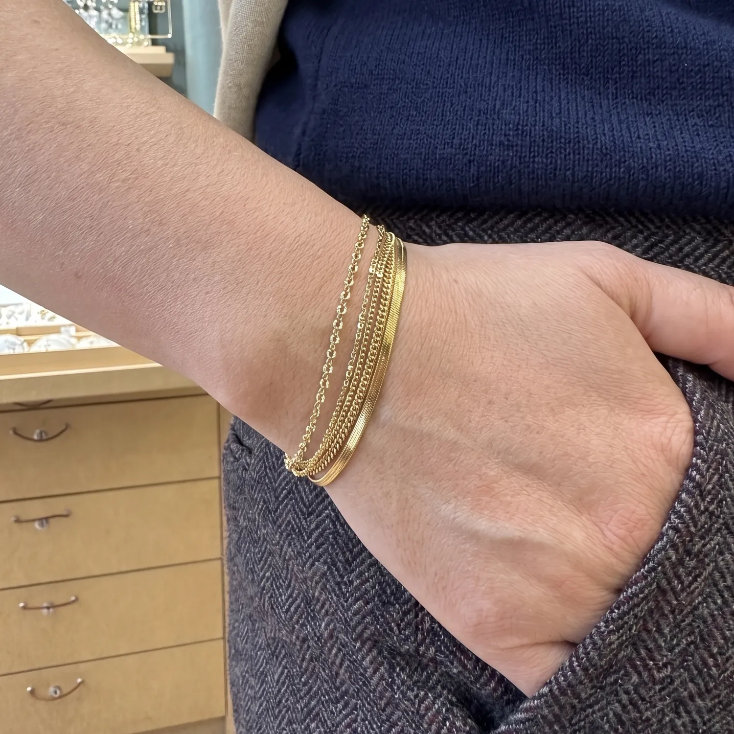 Nao de Paris Éclat coffret boucles nacre bracelet doré