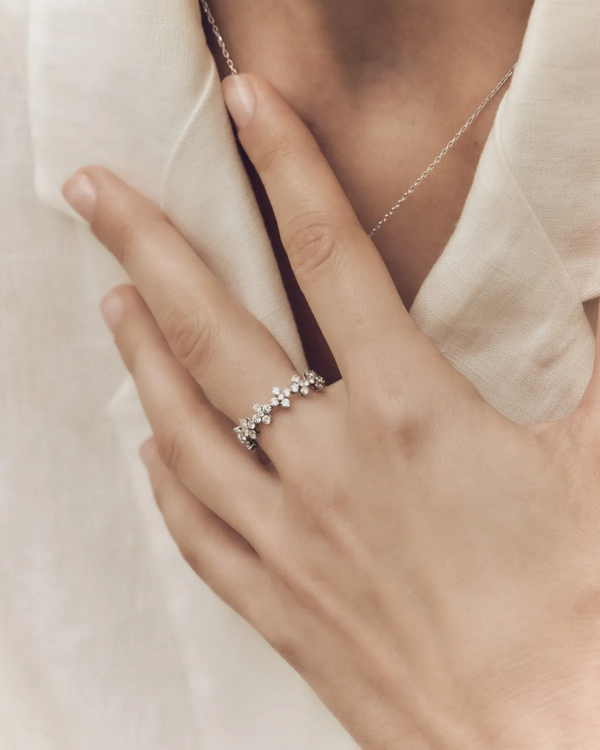 PDPAOLA Maggie bague or blanc diamants 1,04 ct