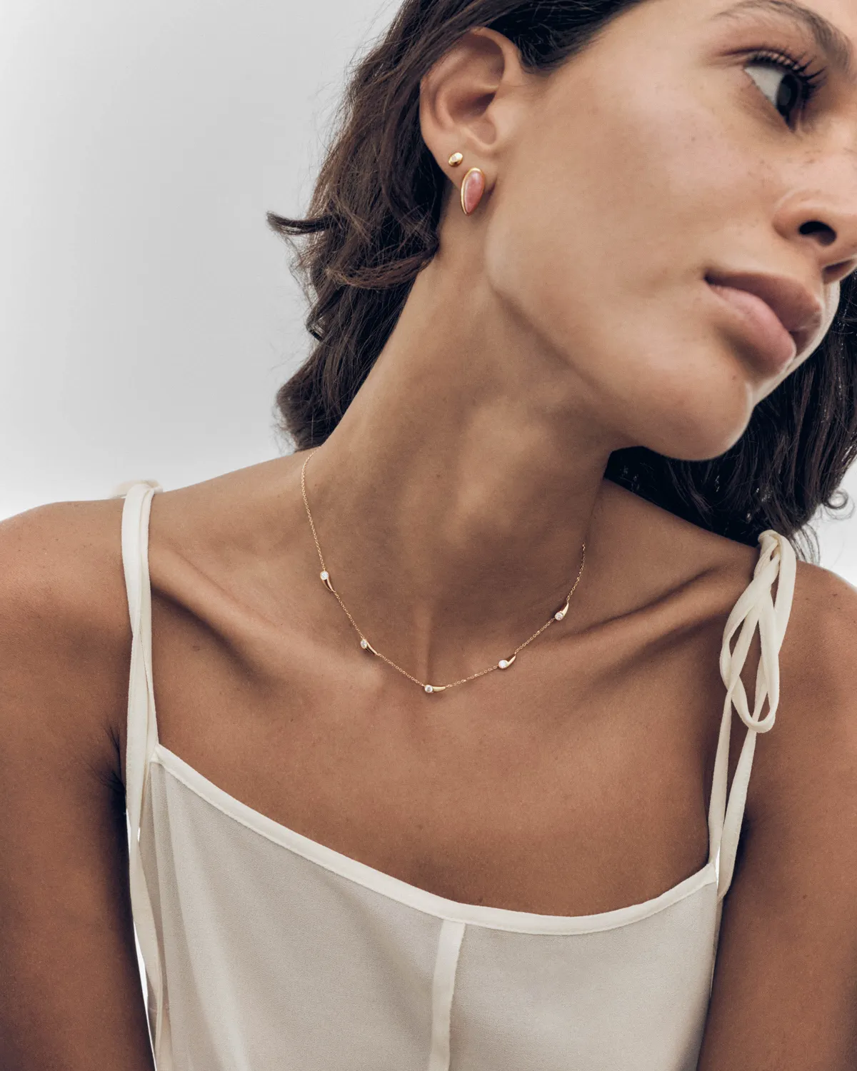 PDPAOLA Becca collier chaîne zircon blanc 40-50 cm