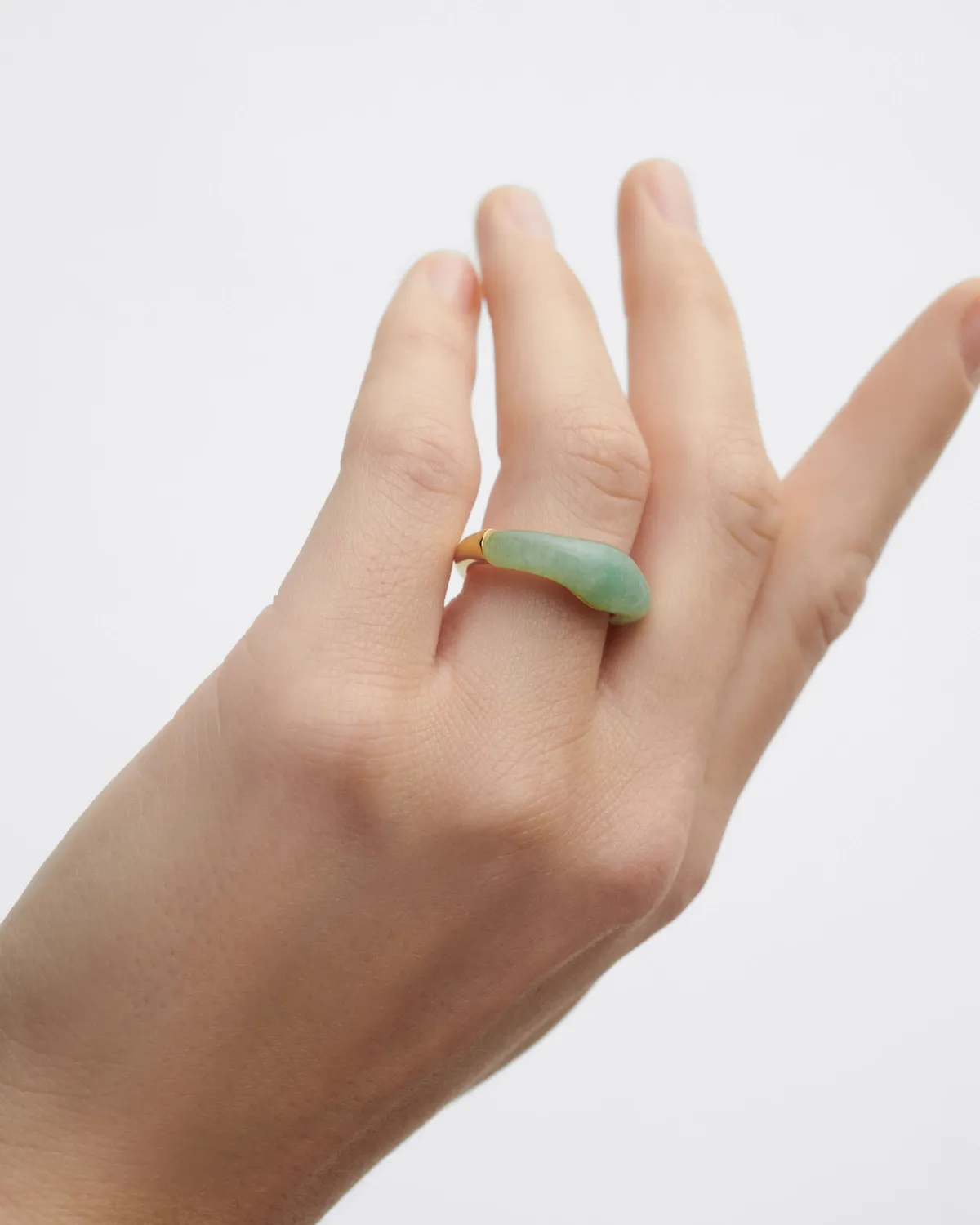 PDPAOLA Nami bague aventurine verte or