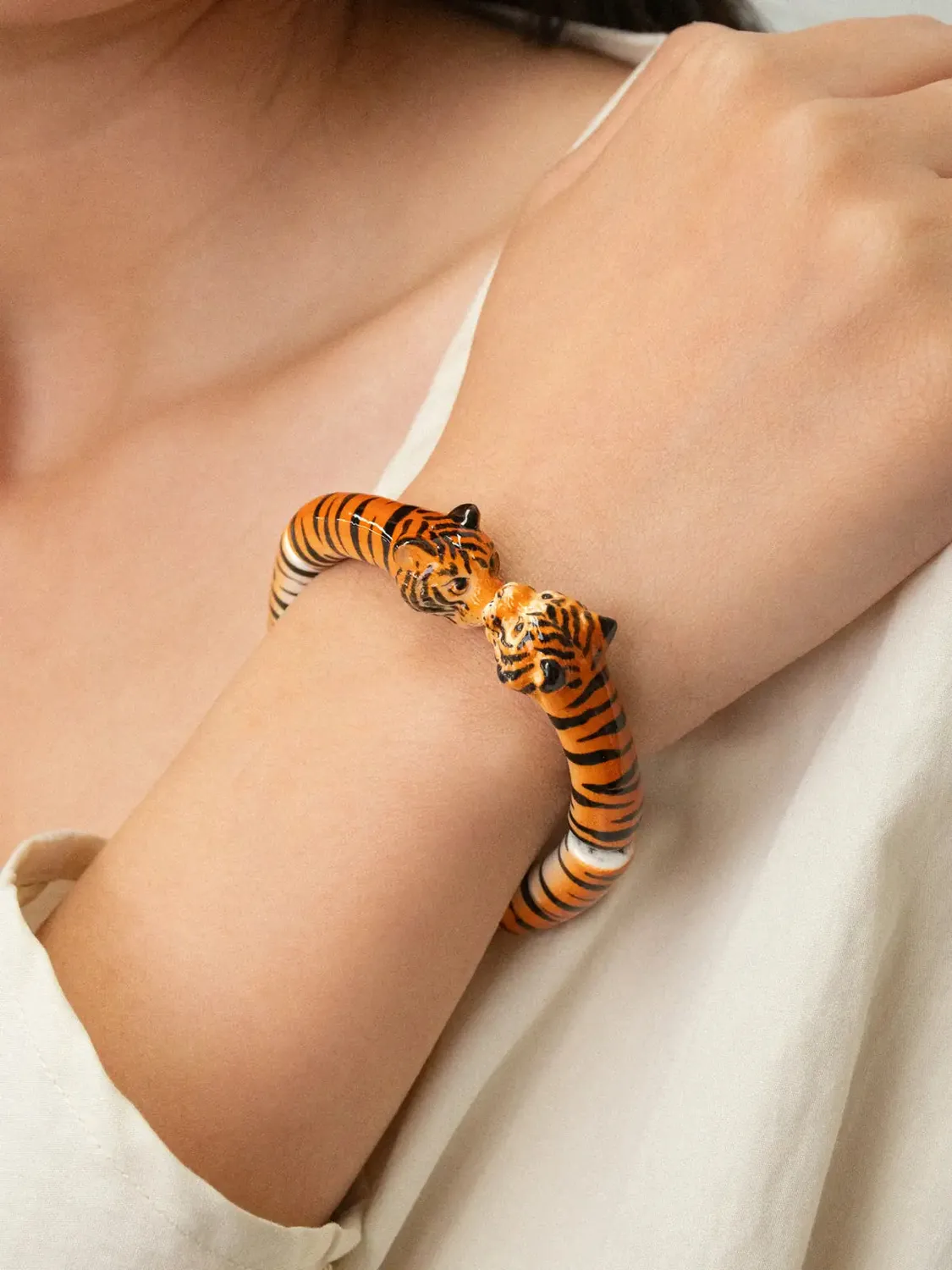 Nach Bijoux bisou tigre bracelet élastique porcelaine