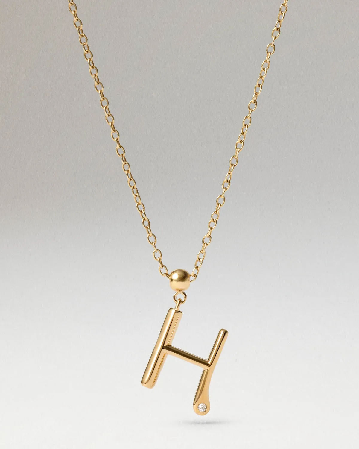 PDPAOLA Initial H charm lettre zirconia doré
