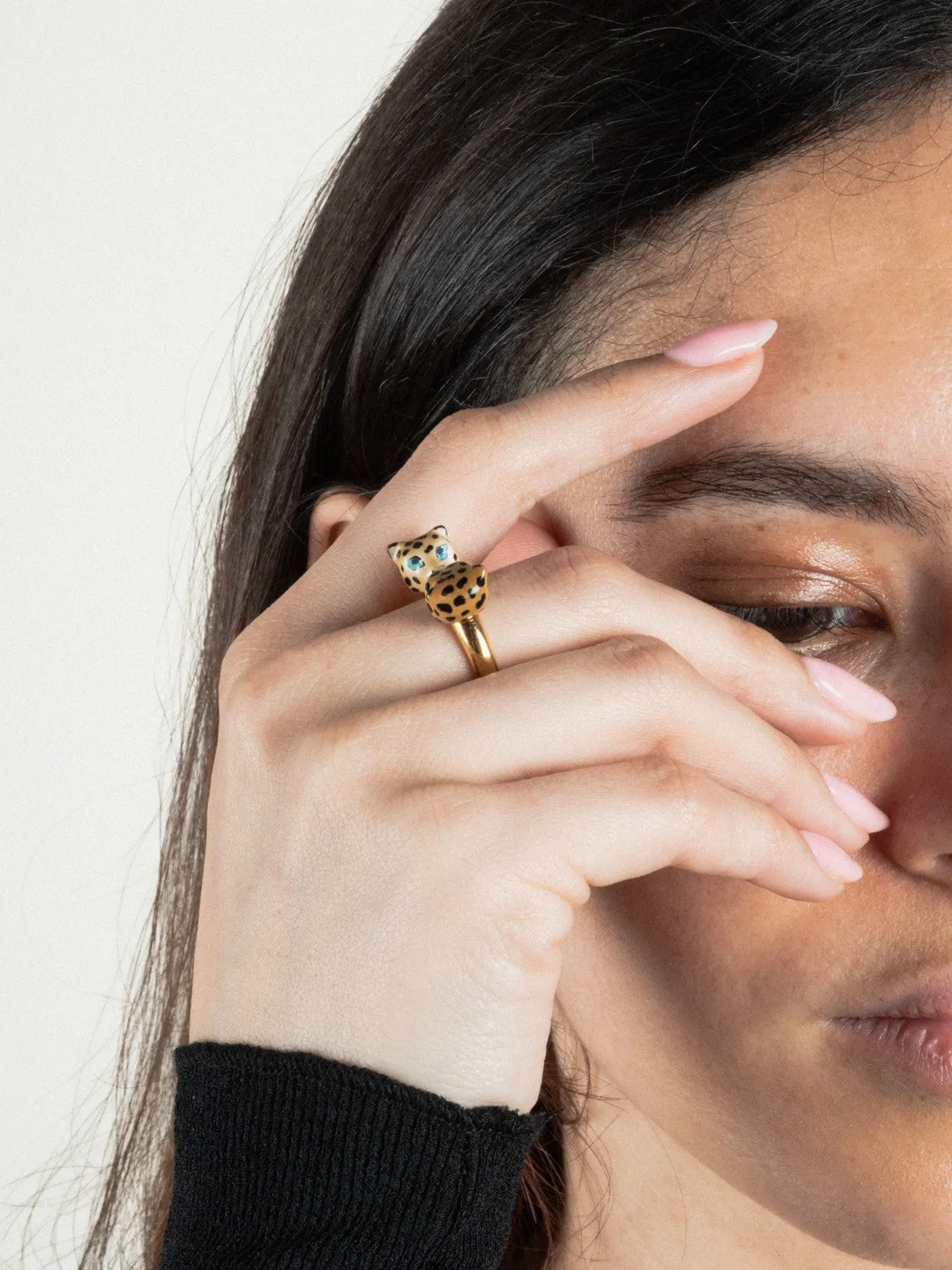 Nach Bijoux FaceToFace léopard bague ajustable porcelaine
