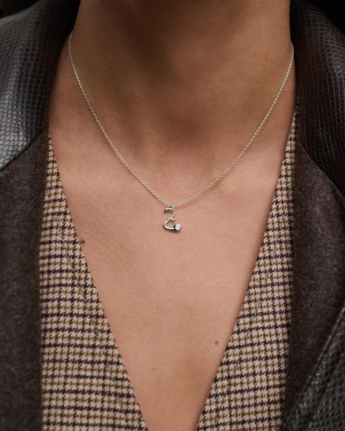 PDPAOLA Initial collier pendentif Z argent 40-50 cm