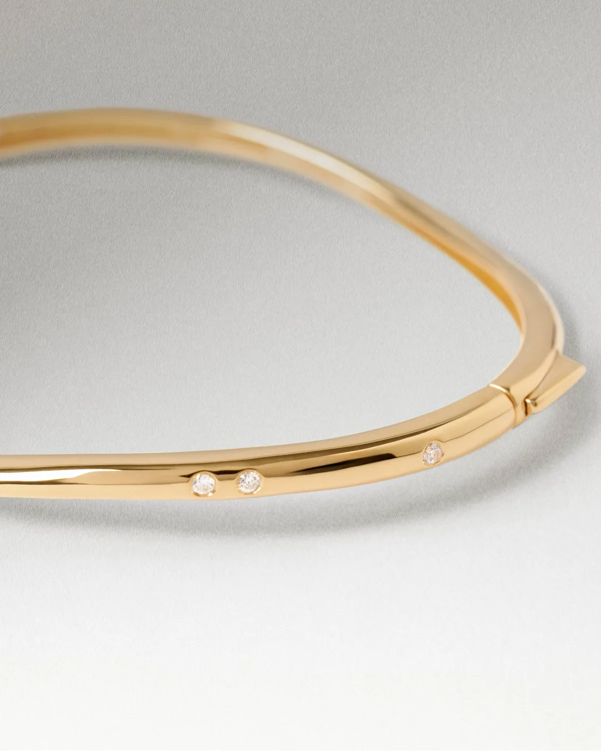 PDPAOLA Air jonc bracelet zirconia blanc