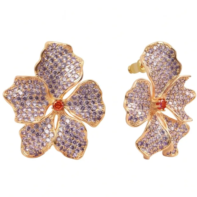 Nao de Paris Iris Light Purple coeur piment boucles dorées