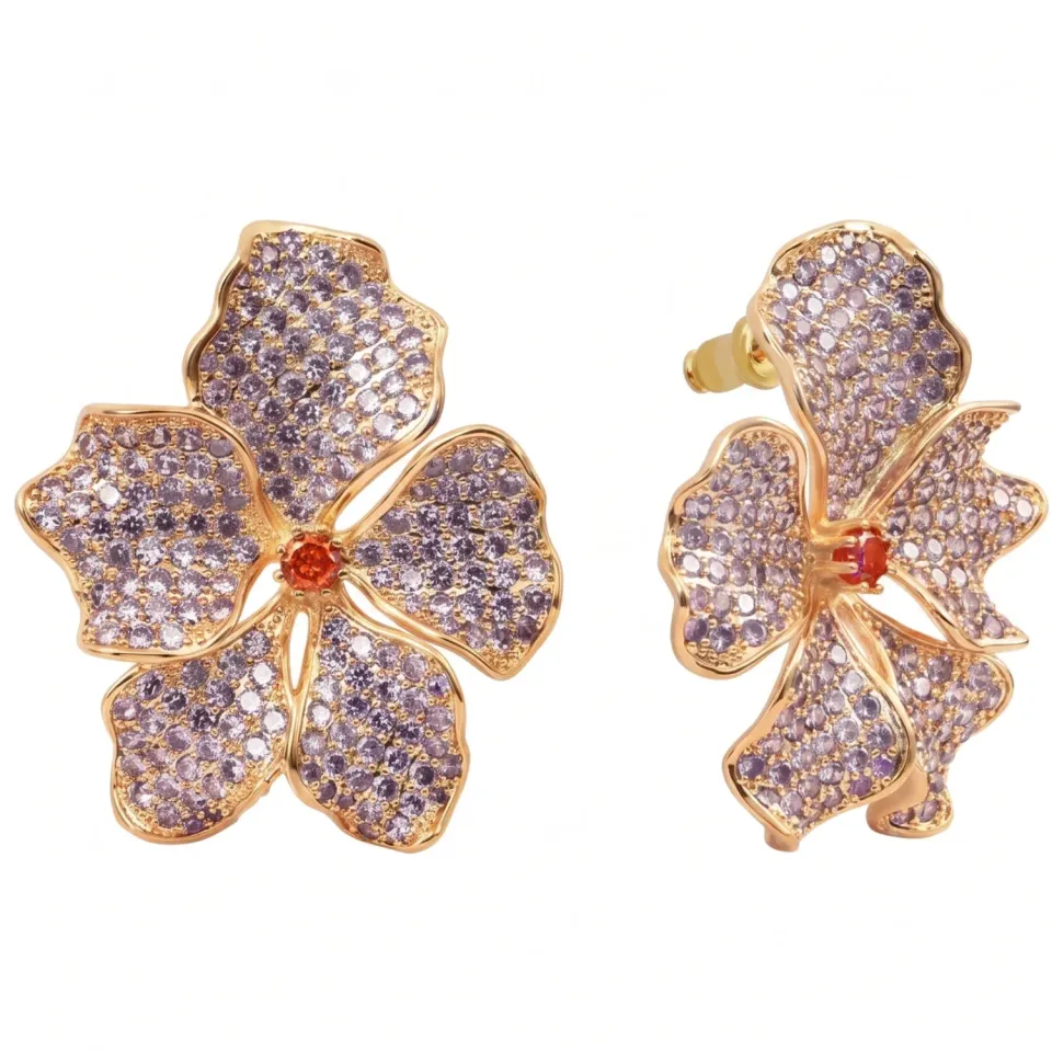 Nao de Paris Iris Light Purple coeur piment boucles dorées