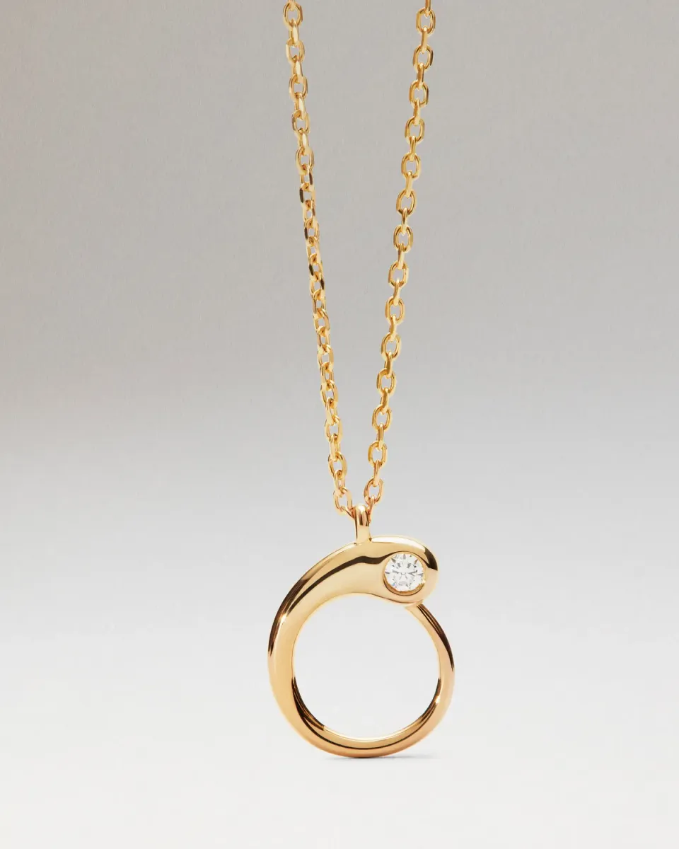PDPAOLA Initiale O collier plaqué or 40-50 cm