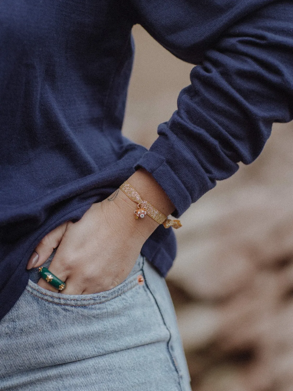 Nach Bijoux Twistband bracelet panda roux élastique
