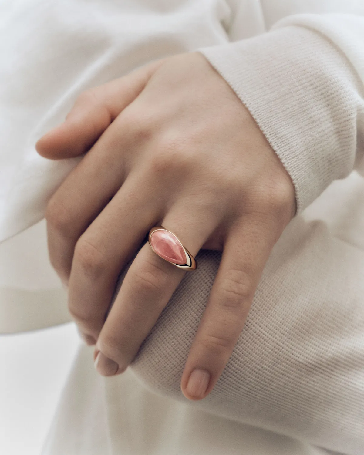 PDPAOLA Luna bague sceau rhodochrosite