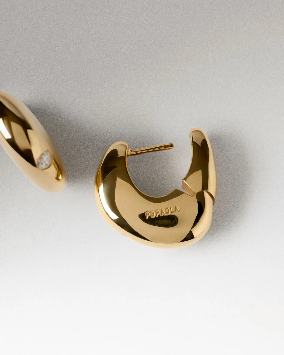 PDPAOLA Wave créoles zirconia dorées 17,5 mm