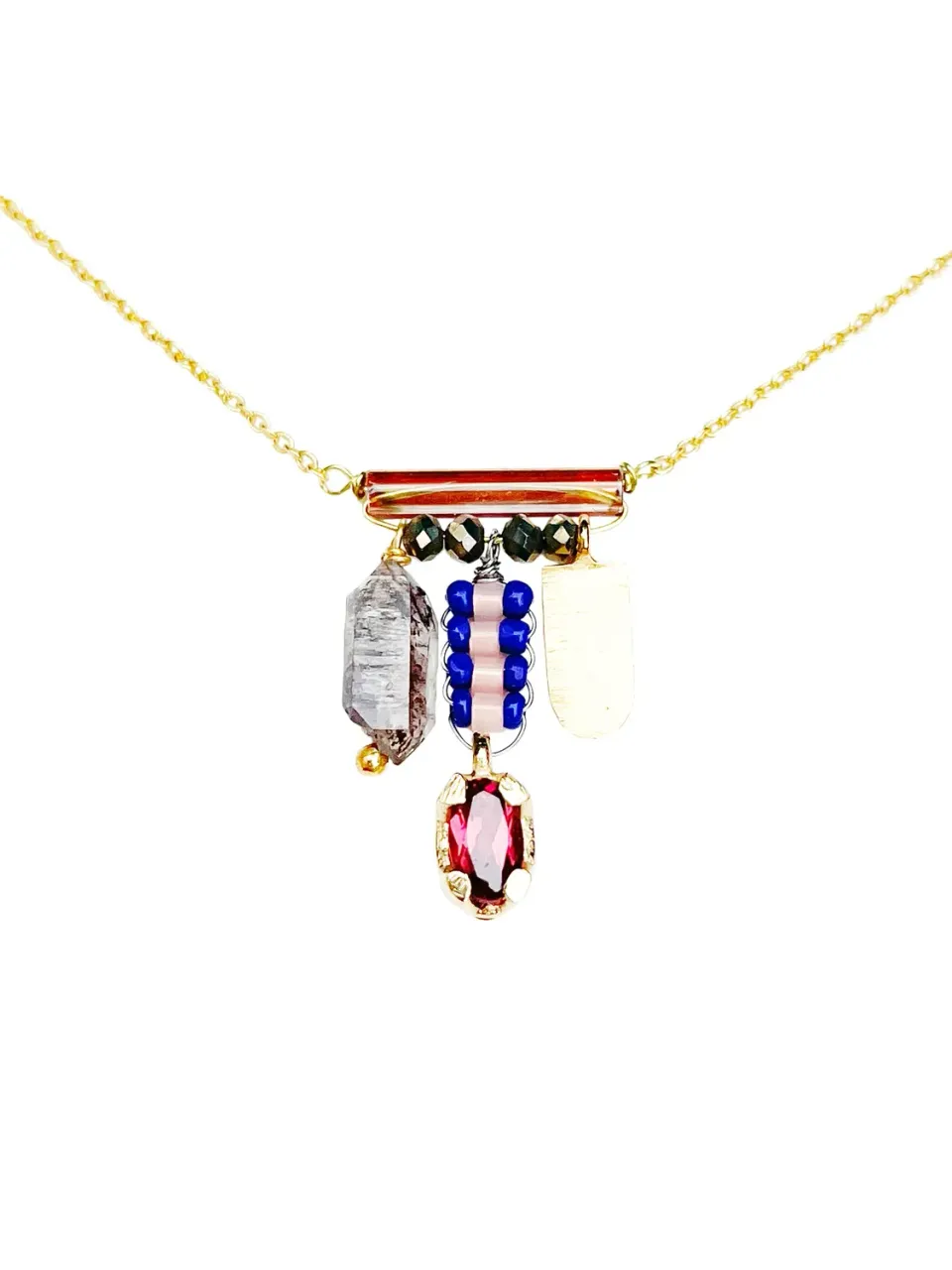 Le Fourbi de Capucine FDC458 collier quartz grenat 39,5 cm