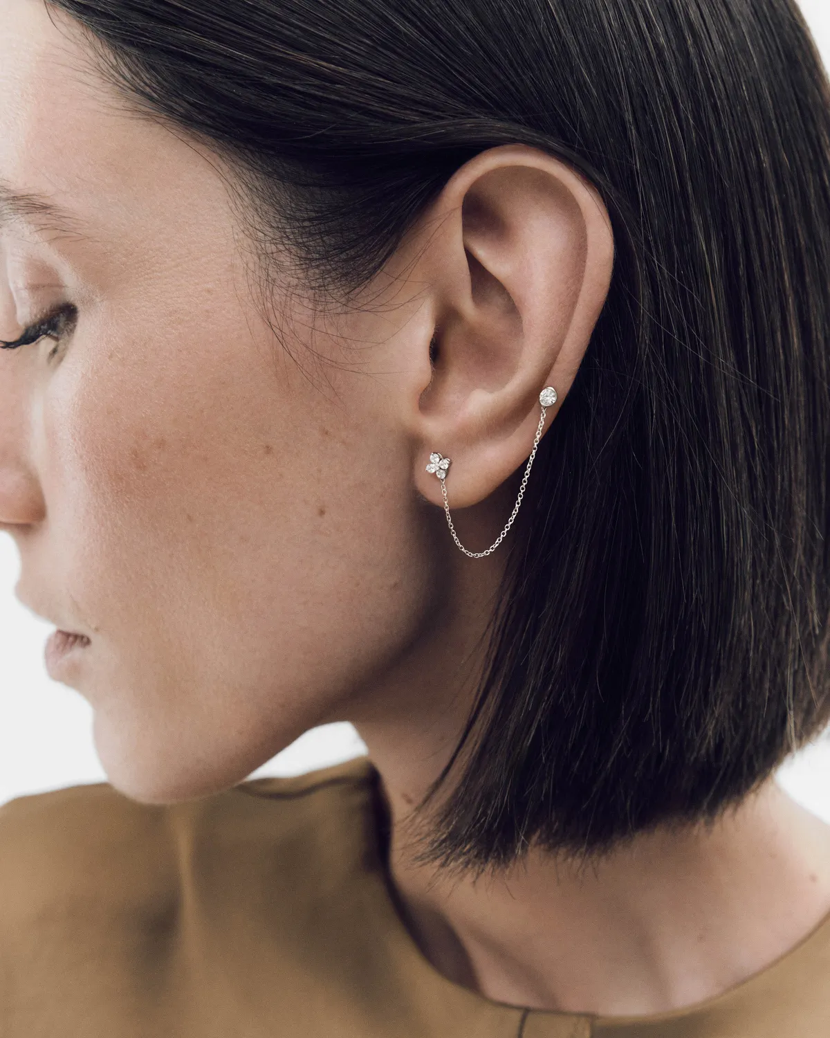 PDPAOLA Maggie mono boucle d'oreille or blanc diamant