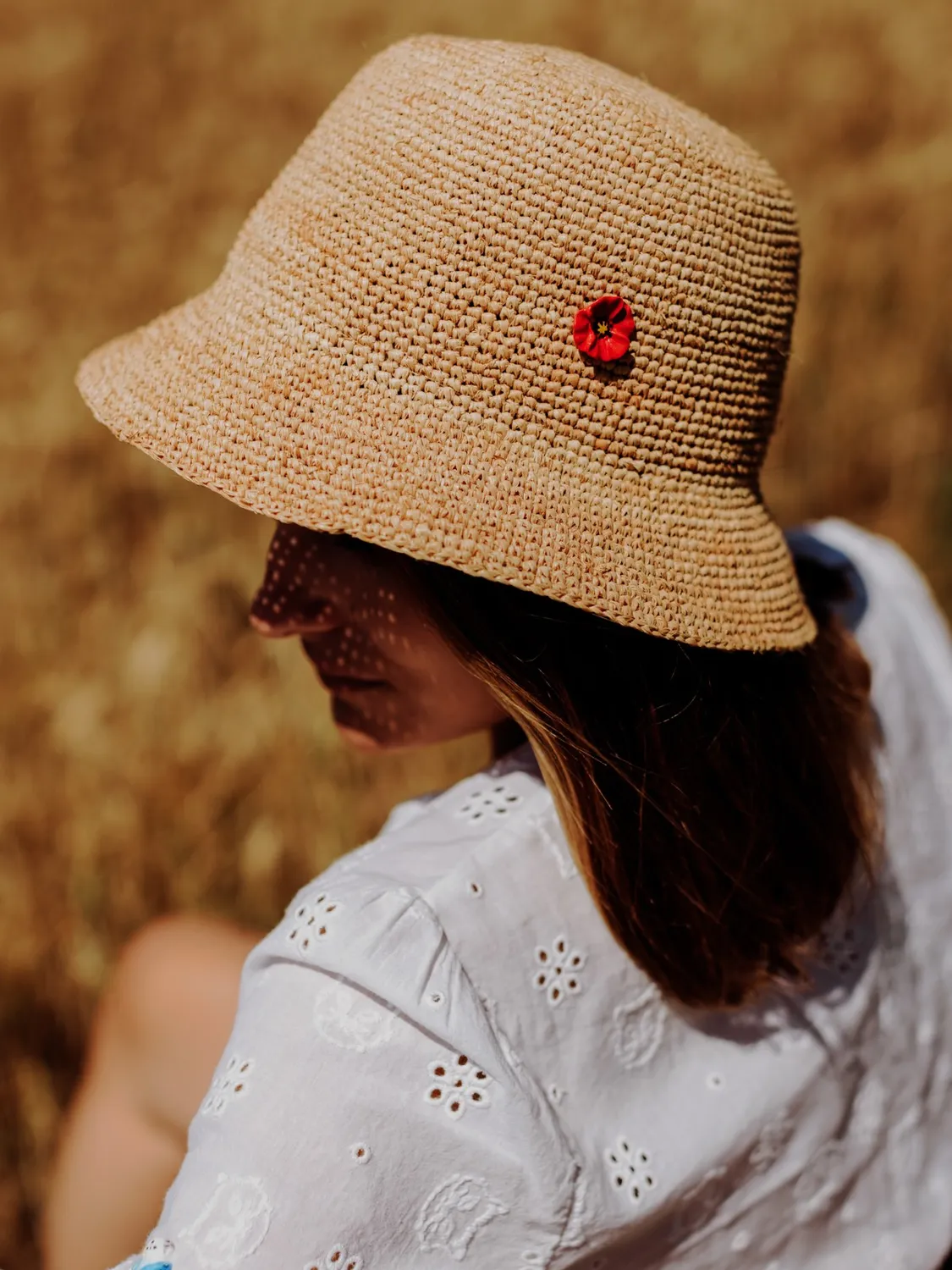 Nach Bijoux coquelicot pin's fleur porcelaine rouge 20 mm