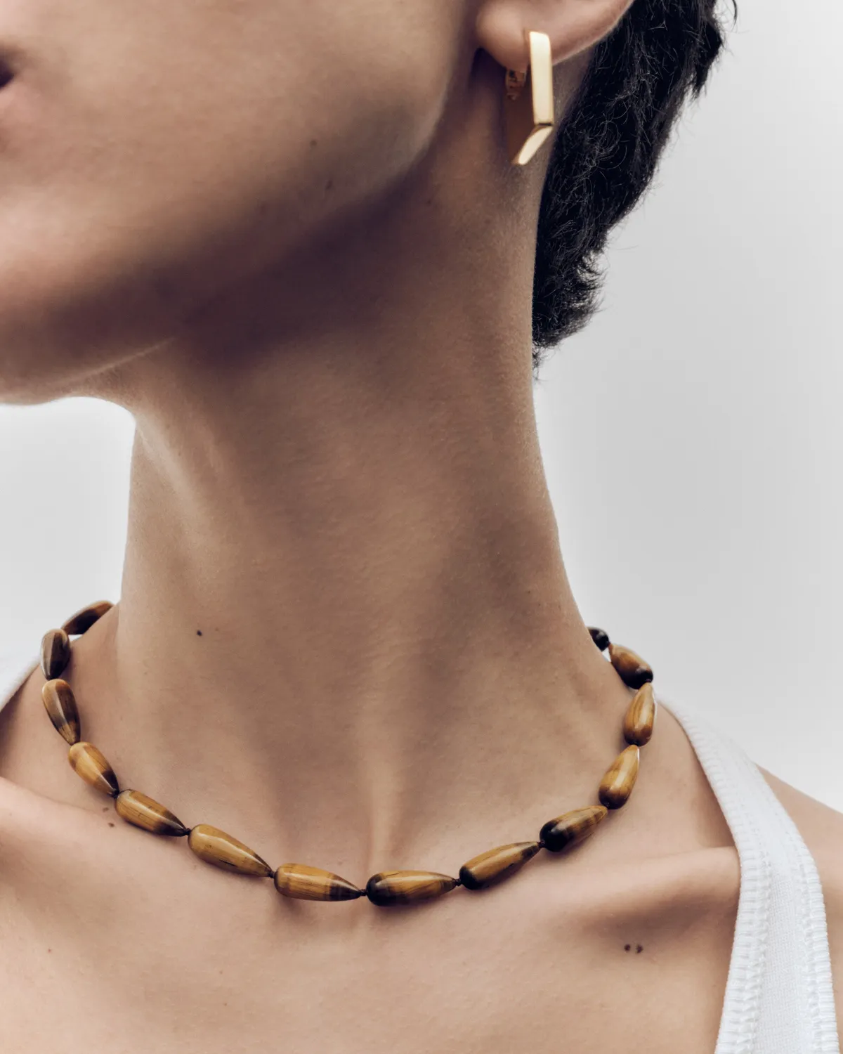 PDPAOLA Tiger Eye collier œil de tigre doré