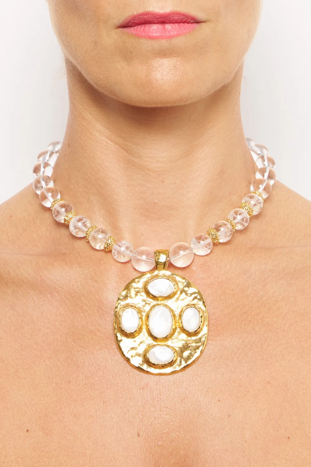 Philippe Ferrandis New Gems collier médaillon doré