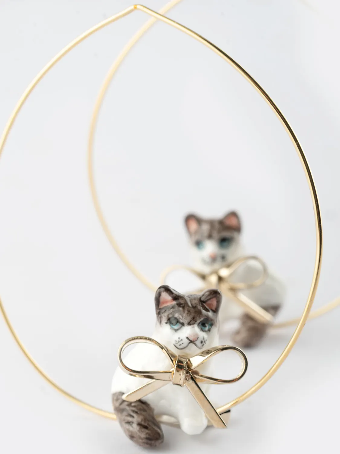 Nach Bijoux Ragdoll avec nœud boucles d’oreilles créoles 5 cm