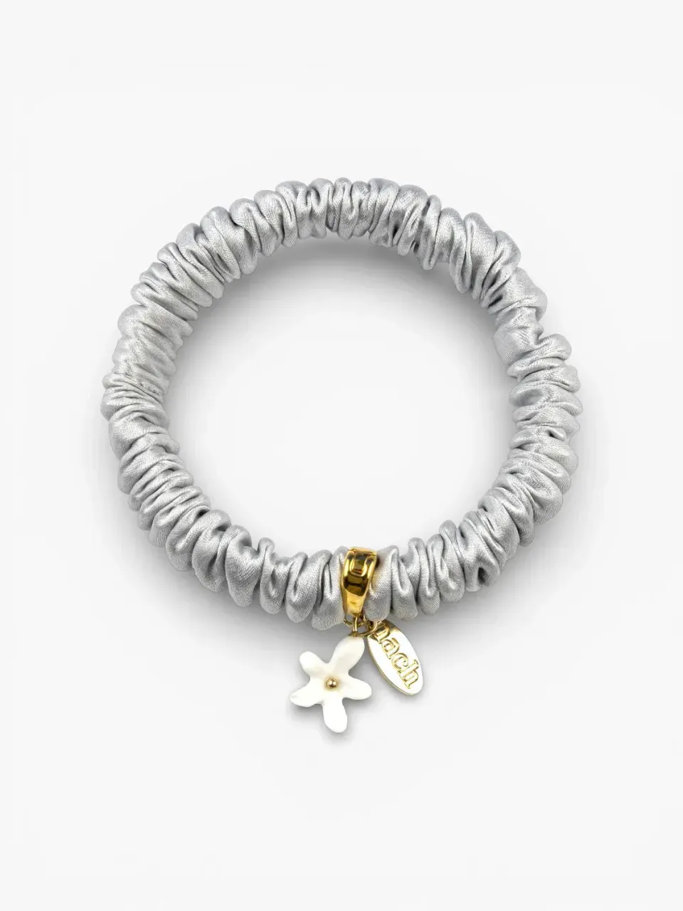 Nach Bijoux Bracelet chouchou gris soie jasmin porcelaine