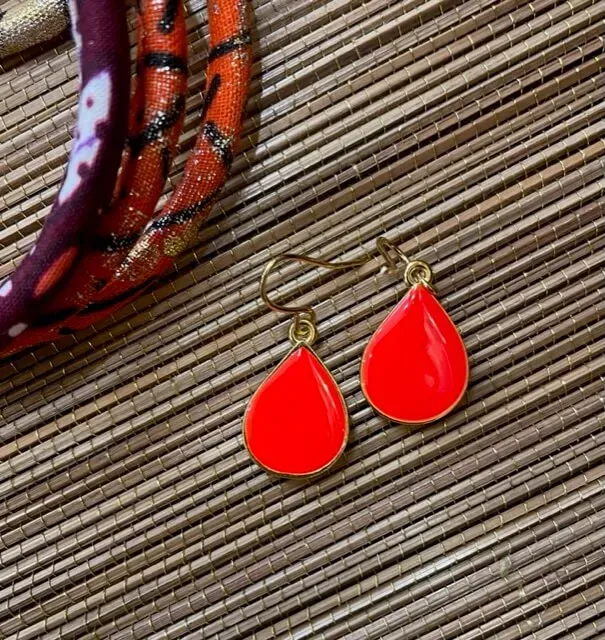 Nao de Paris Mini Goutte Néon Orange boucles d’oreilles goutte
