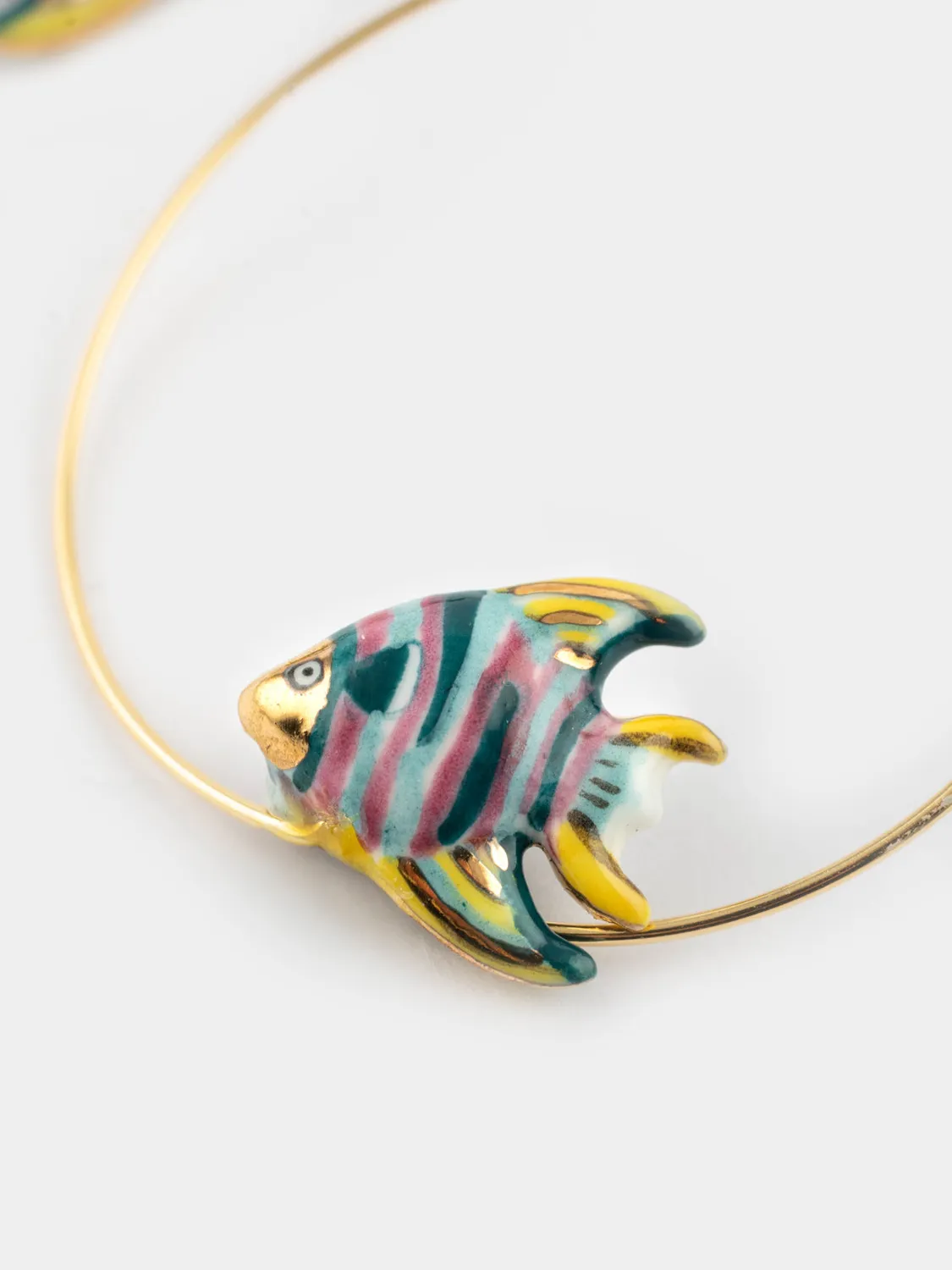Nach Bijoux Aloha moyennes créoles poisson boucles arc-en-ciel