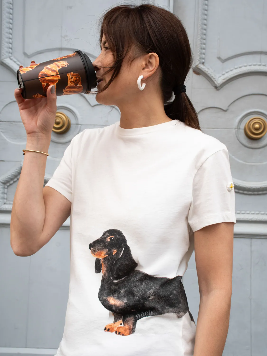 Nach Bijoux Olga Le Teckel t-shirt blanc S-XL