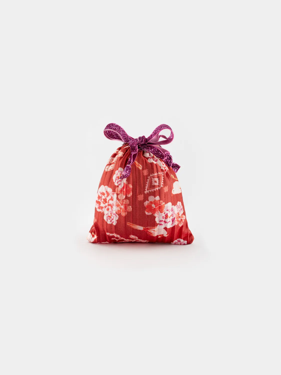Nach Bijoux pochette cadeau upcyclé rouge paillettes taille M