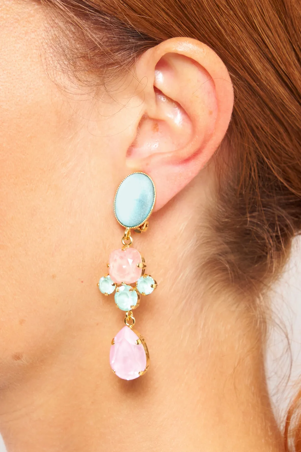 Philippe Ferrandis Sorbet boucles d’oreilles clips longues