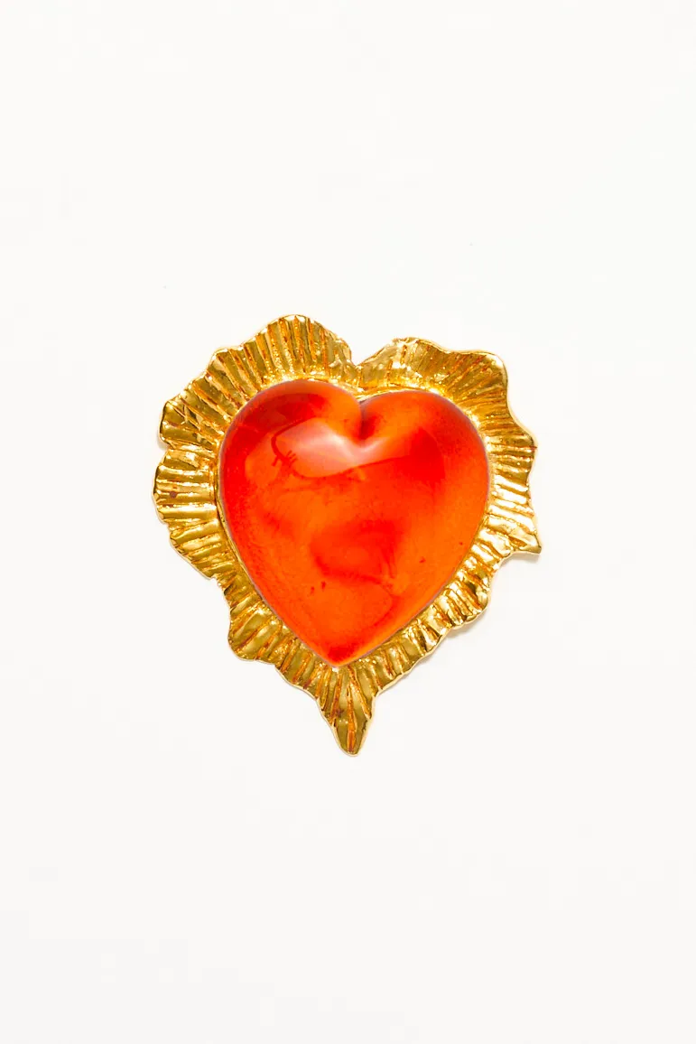Philippe Ferrandis Break My Heart broche cœur strass 5,5 cm