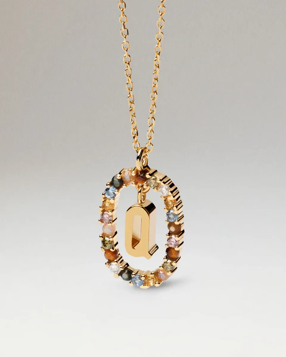 PDPAOLA Letters Letter Q collier lettre Q plaqué or zirconia