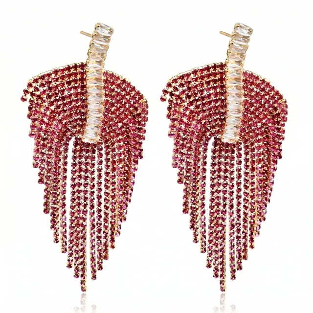 Nao de Paris Palmyre Grenadine boucles d'oreilles cascade rose