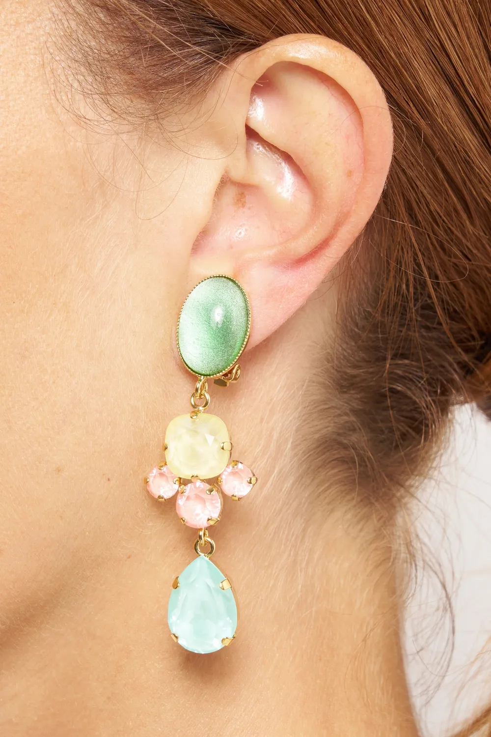 Philippe Ferrandis Sorbet boucles d’oreilles clips longues