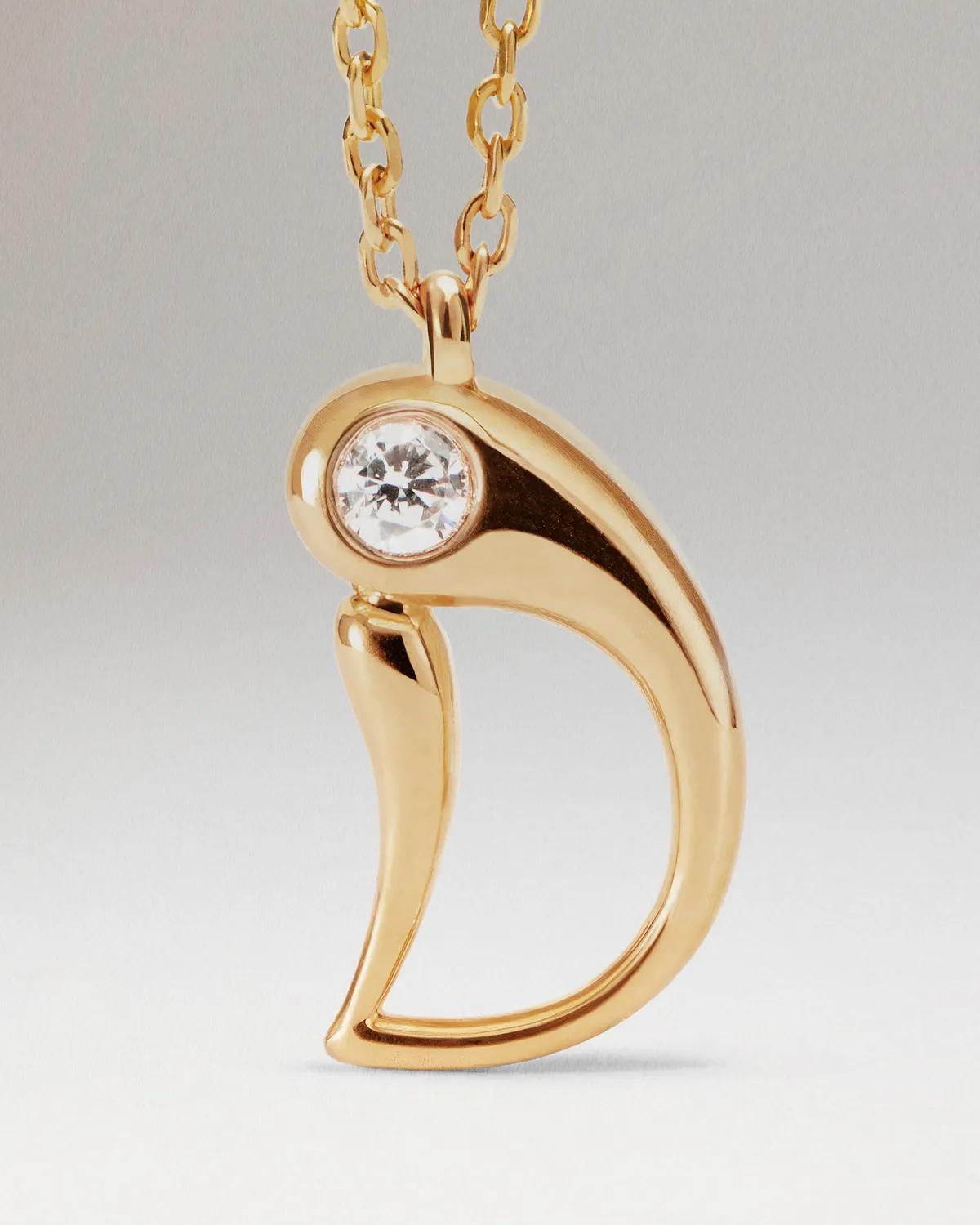 PDPAOLA initiale D collier pendentif or 40-50 cm