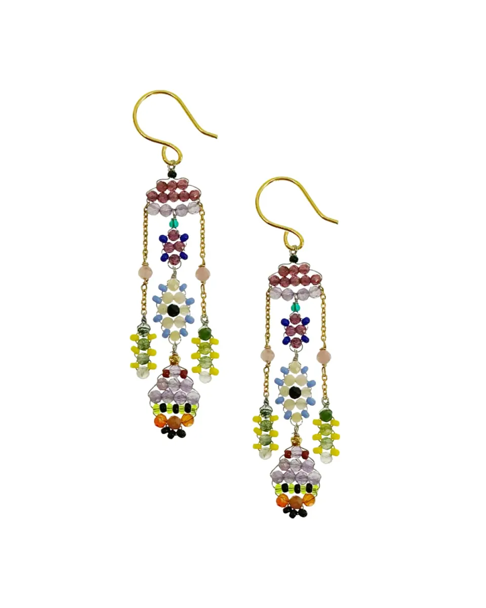 Le Fourbi de Capucine Z30 boucles d'oreille quartz améthyste