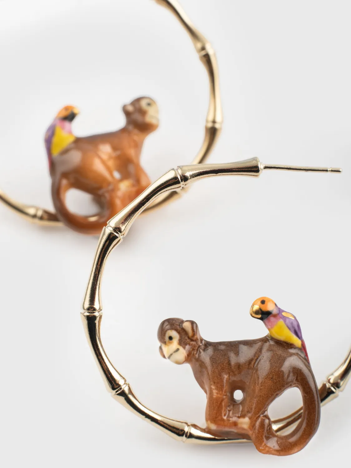 Nach Bambou Singe et oiseau créoles porcelaine