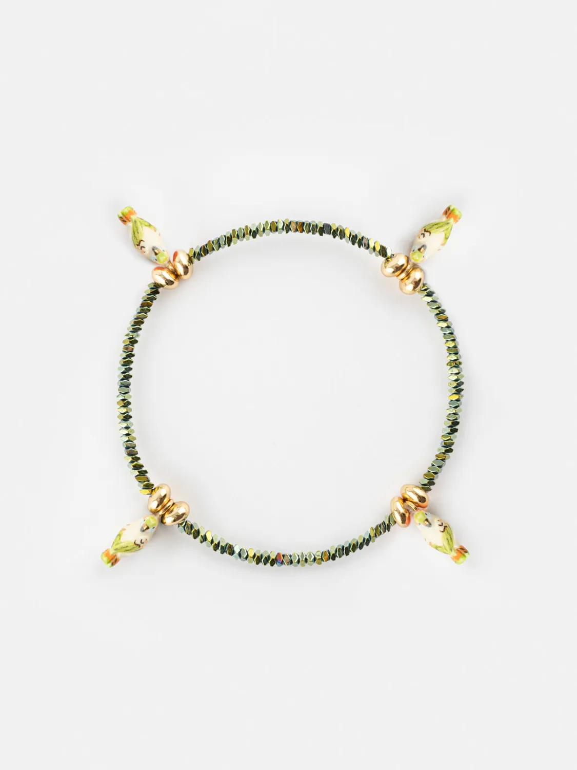 Nach Bijoux Perruche bracelet perles hématite porcelaine
