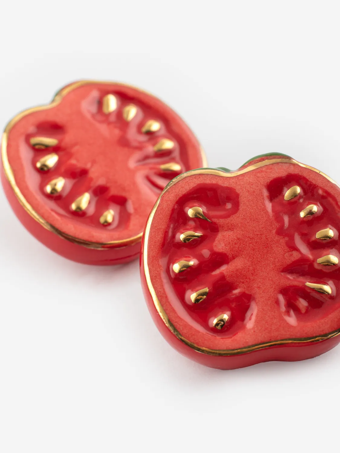 Nach Bijoux Maxi tomate boucles d'oreilles puces rouges